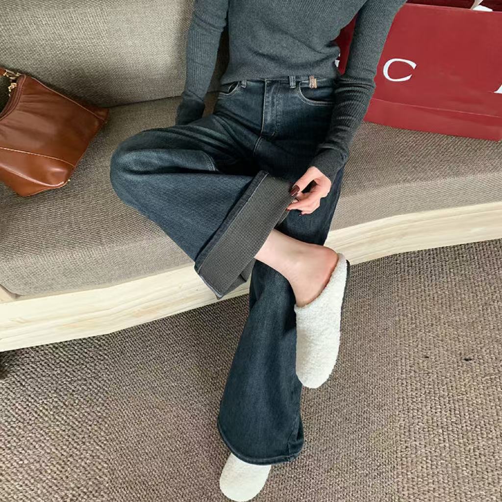 【4】【元来品可清力夕雪】 默认微瑕 休闲牛仔裤/女装复古小众设计感