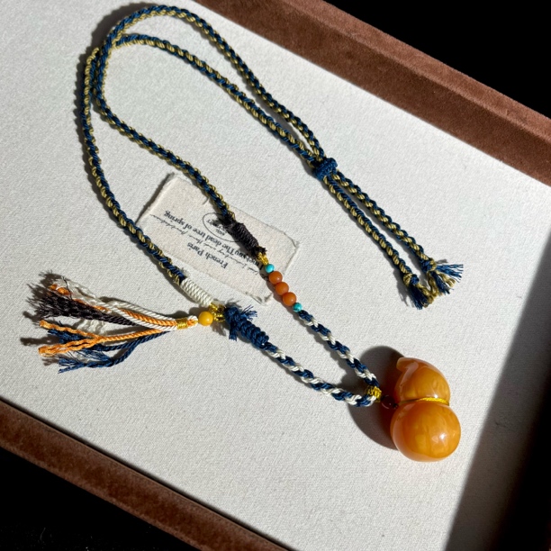 【大鱼甄选】老花蜡精工葫芦吊坠JQSY25多样性发其一编绳手工