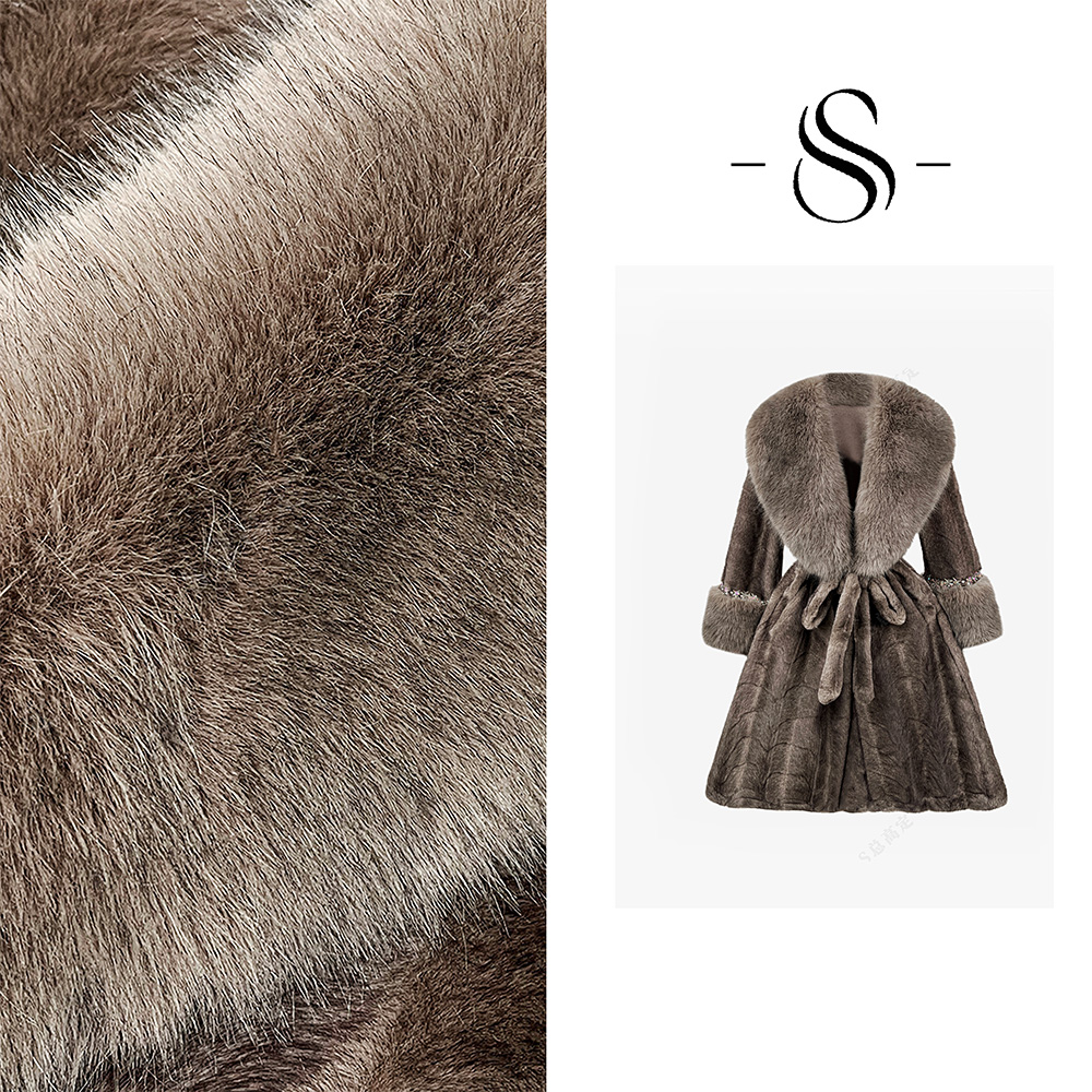 【丹丹】欧式高级色调领加厚保暖束腰显瘦气质百搭外套D0379