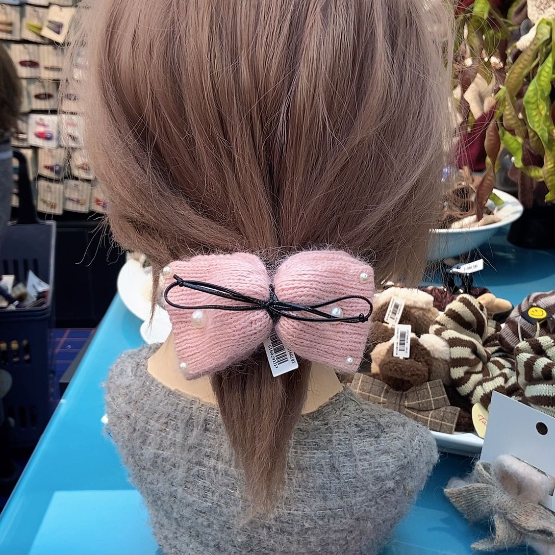 布艺非金属粉色抓夹马尾抓夹