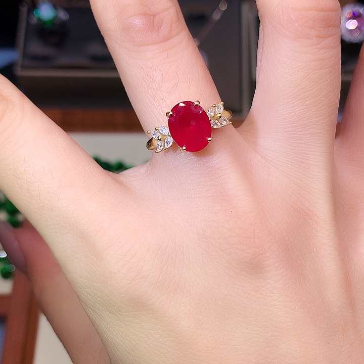 银S925镶嵌戒指红宝石