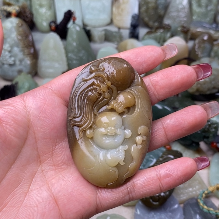 和田玉挂件未镶嵌郑*柱