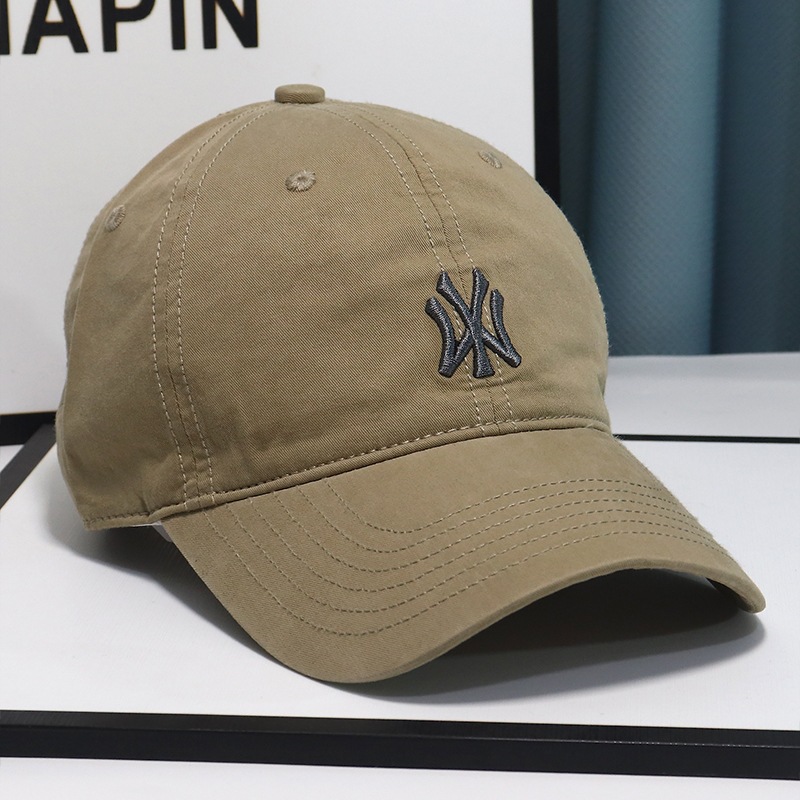 软顶棒球帽女简约潮字母刺绣鸭舌帽子显脸小纯棉休闲百搭遮阳帽潮