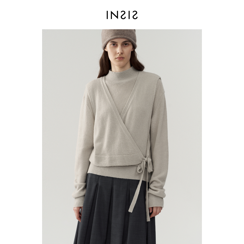 INSIS FEMME V领绑带针织马甲FN24413506