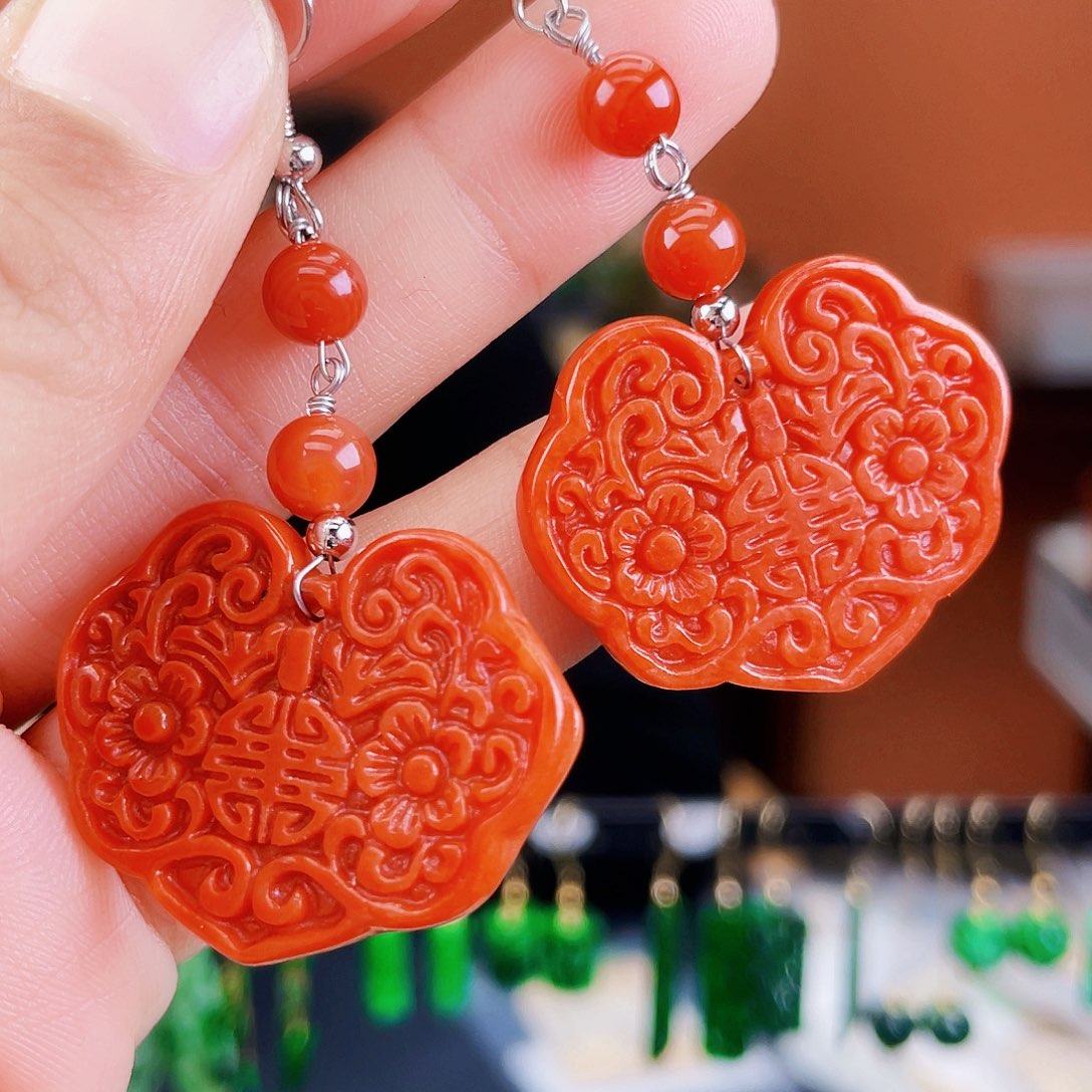 翡翠未镶嵌耳饰饰品