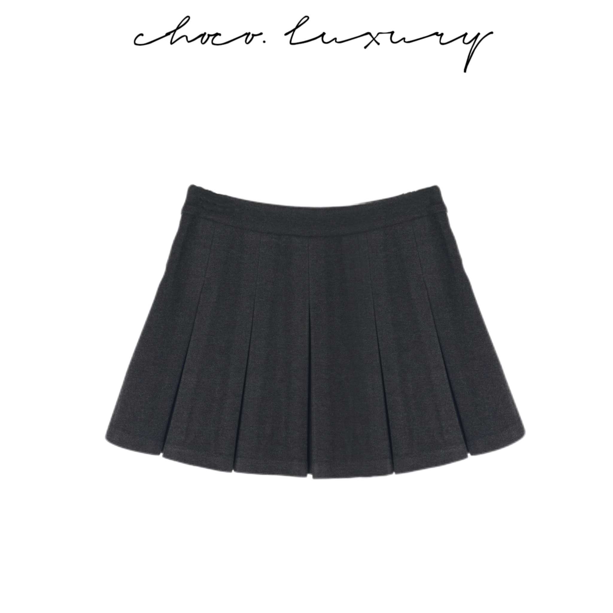 【CHOCO】秒变大长腿 美式学院 收腰A字百褶呢裙 G002