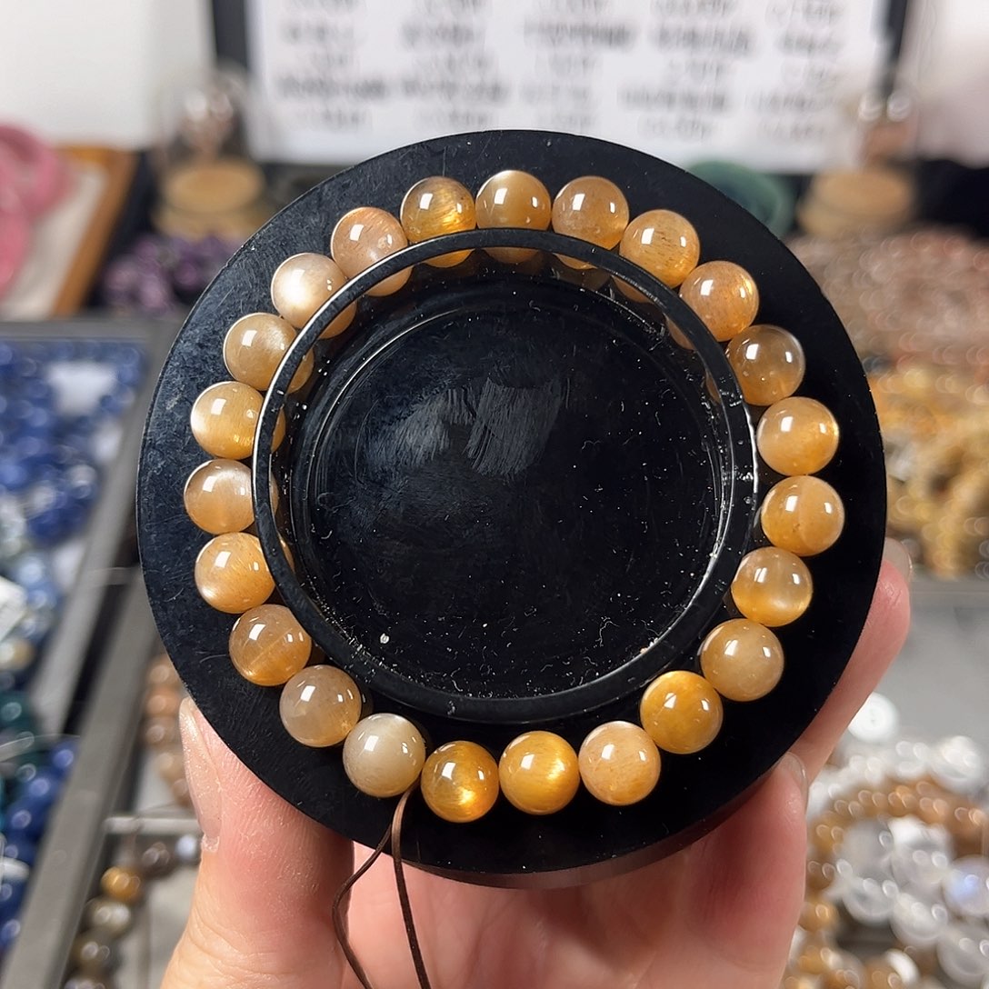 水晶手链未镶嵌m**o金金骨干