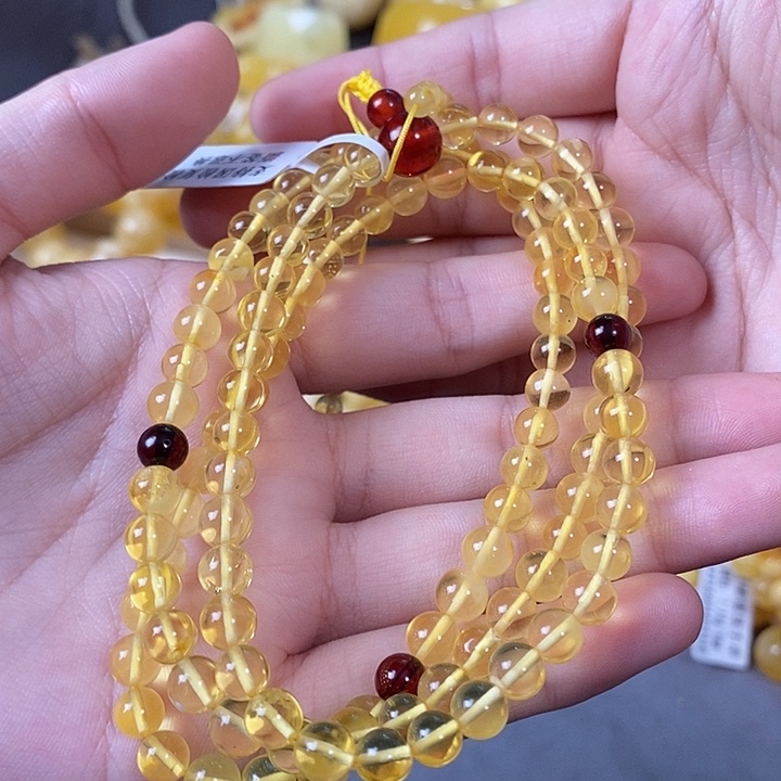 琥珀未镶嵌裸石多圈108