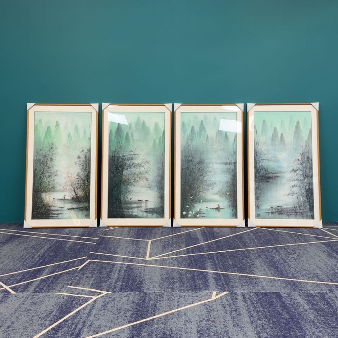 国画用****2胡桂林山水四条屏