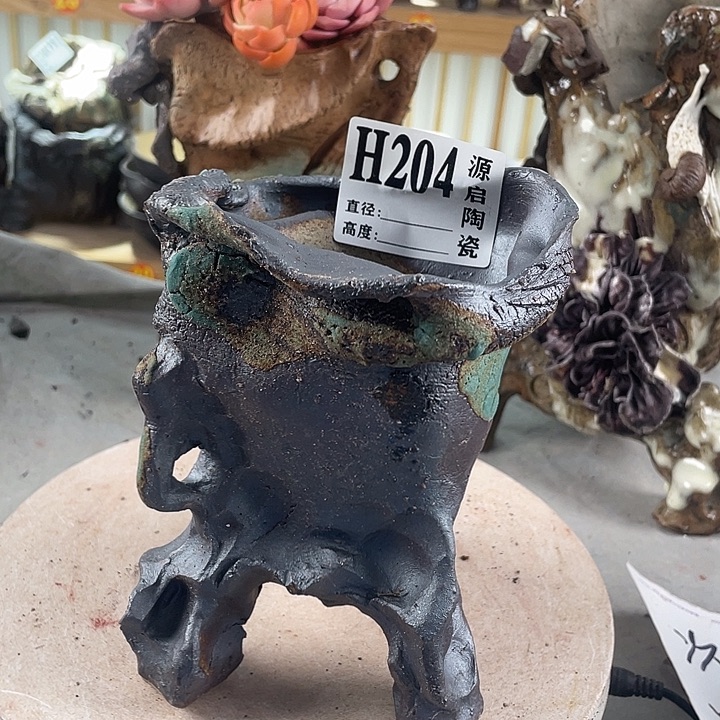 紫砂花盆景德镇陶瓷花盆204