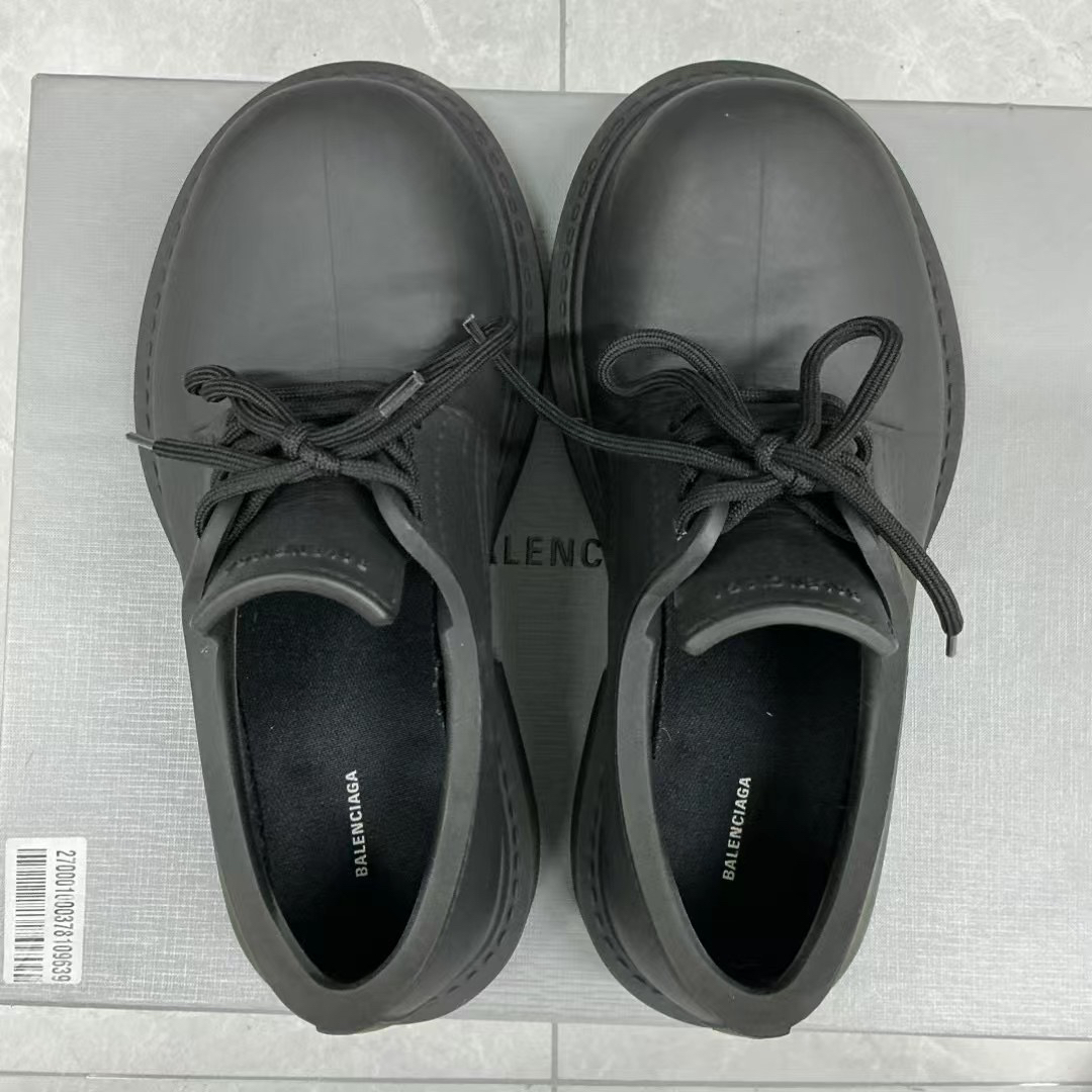 95新 Balenciaga/巴黎世家 米奇德比大头像塑皮鞋/原盒42码