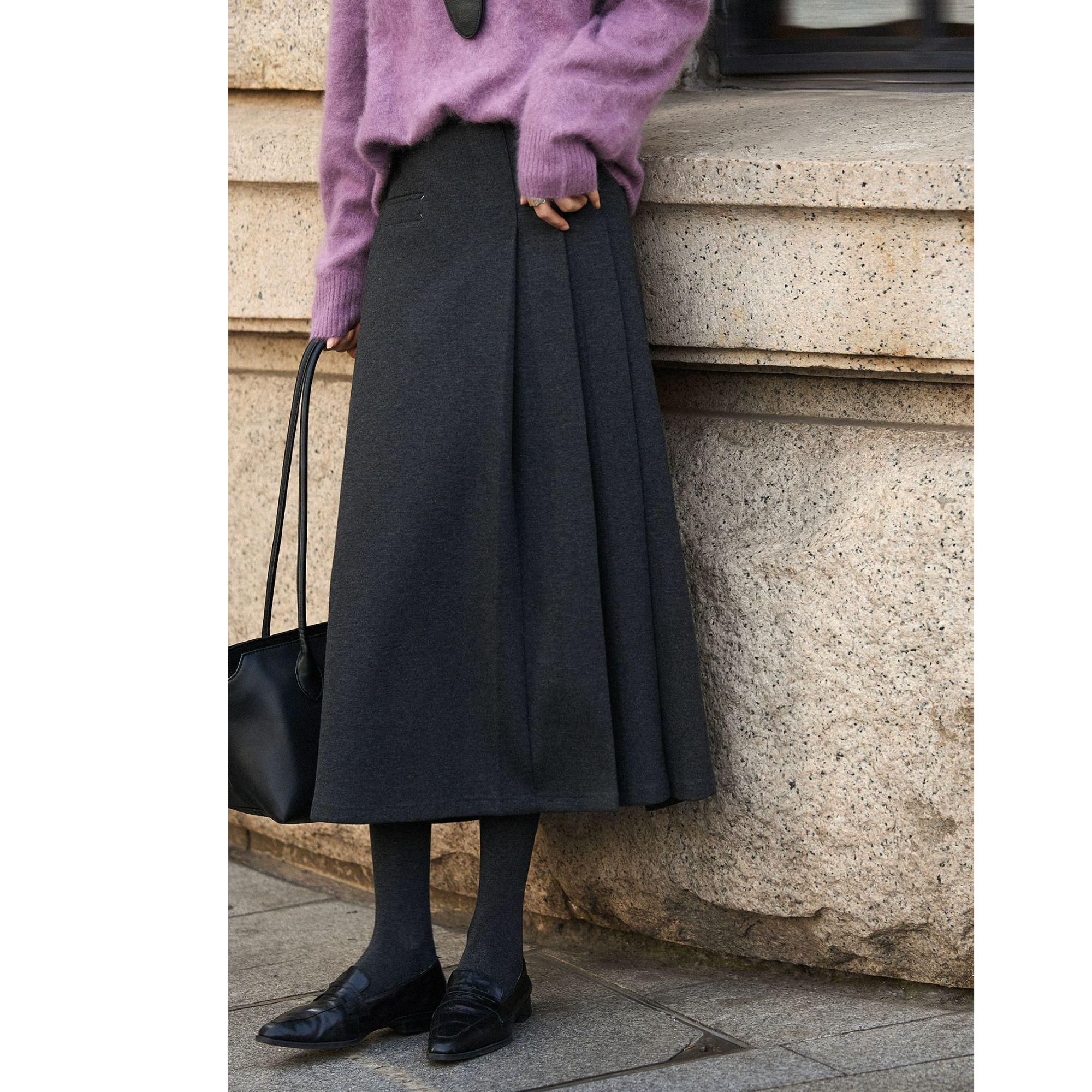 SEPT CHIC MIU系佰搭/手工线 遮胯显瘦百褶半裙冬S73383QZEFL