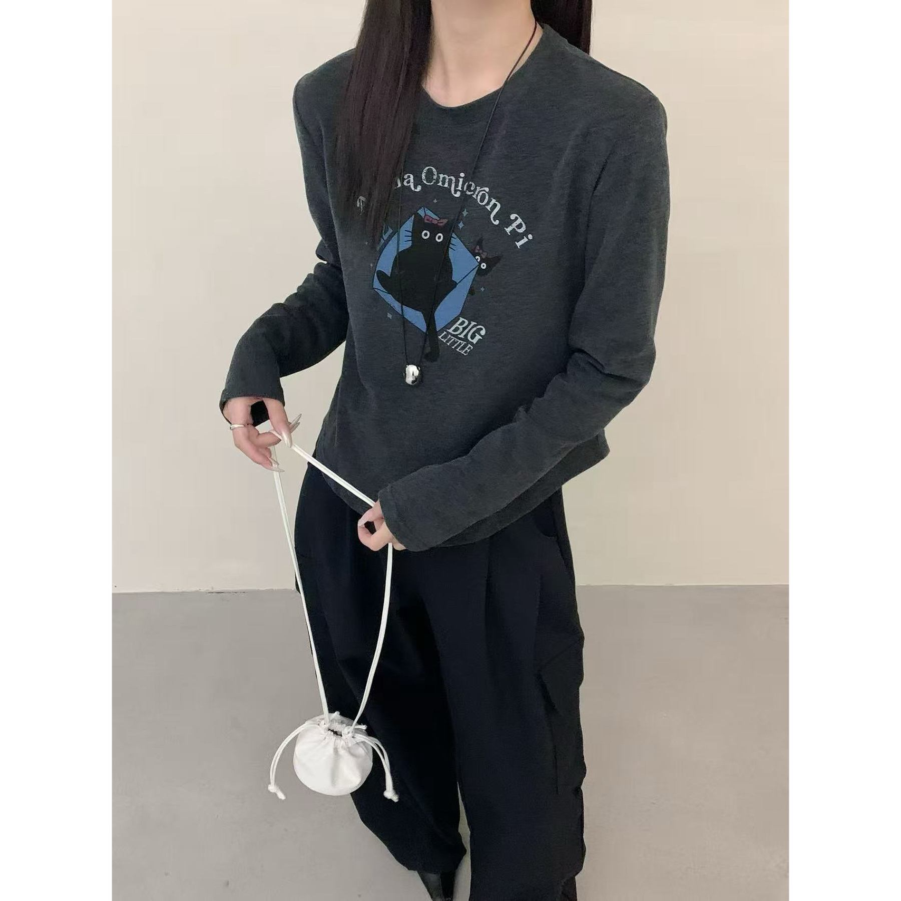 【仙仙推荐】Coloryang字母印花卡通猫咪t恤91637