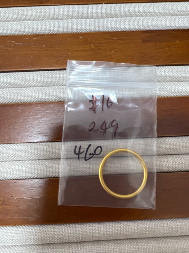 克重0.49 16号 古法素圈戒指 足金999