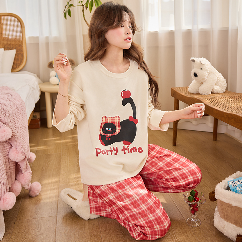 2025新款加厚羊绒冬季少女卡通保暖冬季可外穿家居服睡衣女套装