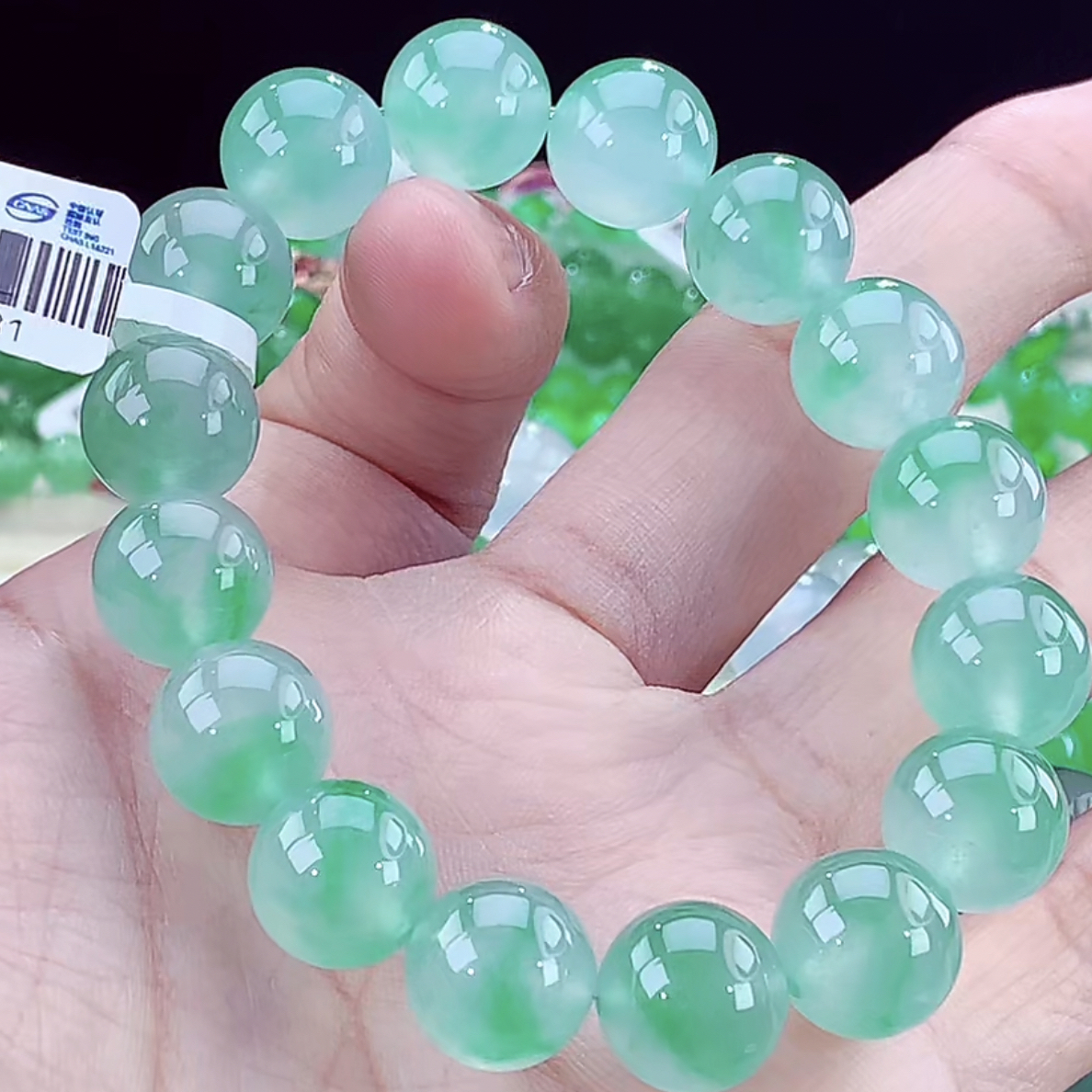 天然缅甸翡翠金丝绿翡翠