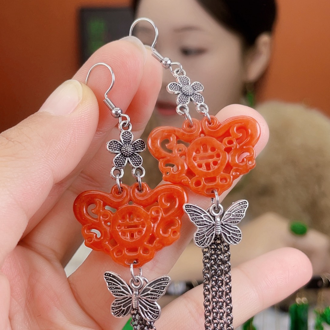 翡翠未镶嵌耳饰饰品