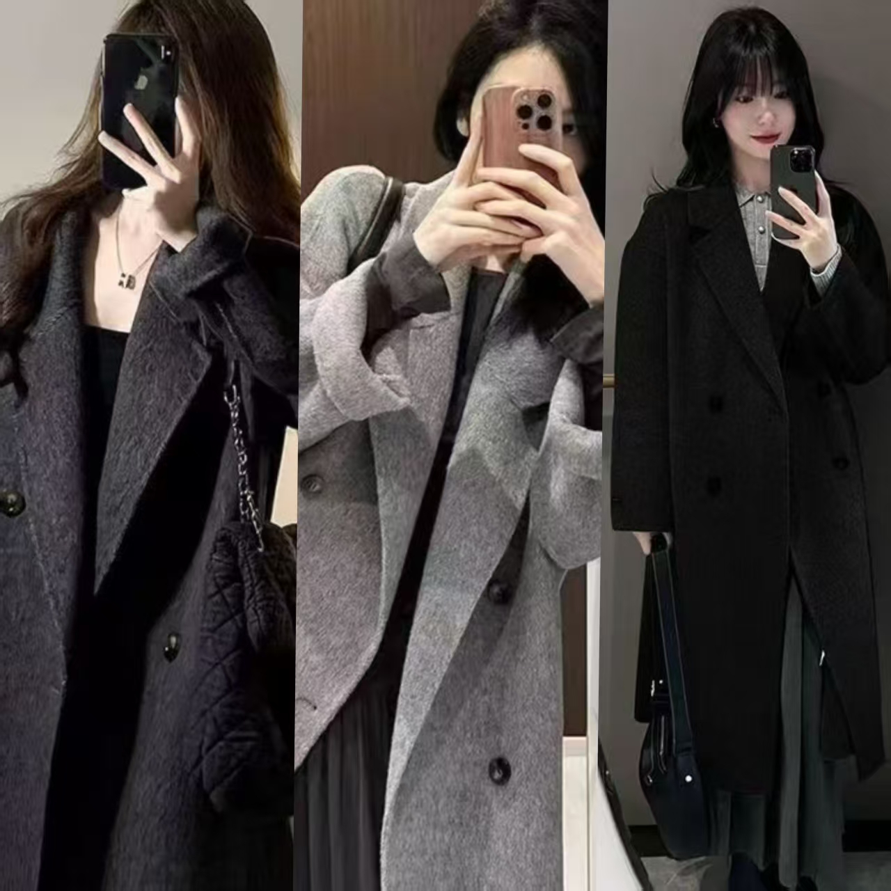 【小个子加棉加厚】羊毛呢大衣150/165气质秋冬长款中长款韩版大衣