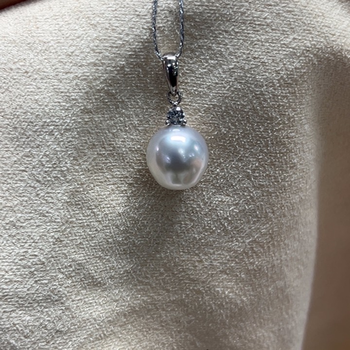 吊坠(不含链)银S925镶嵌海水珍珠8.9mm48号