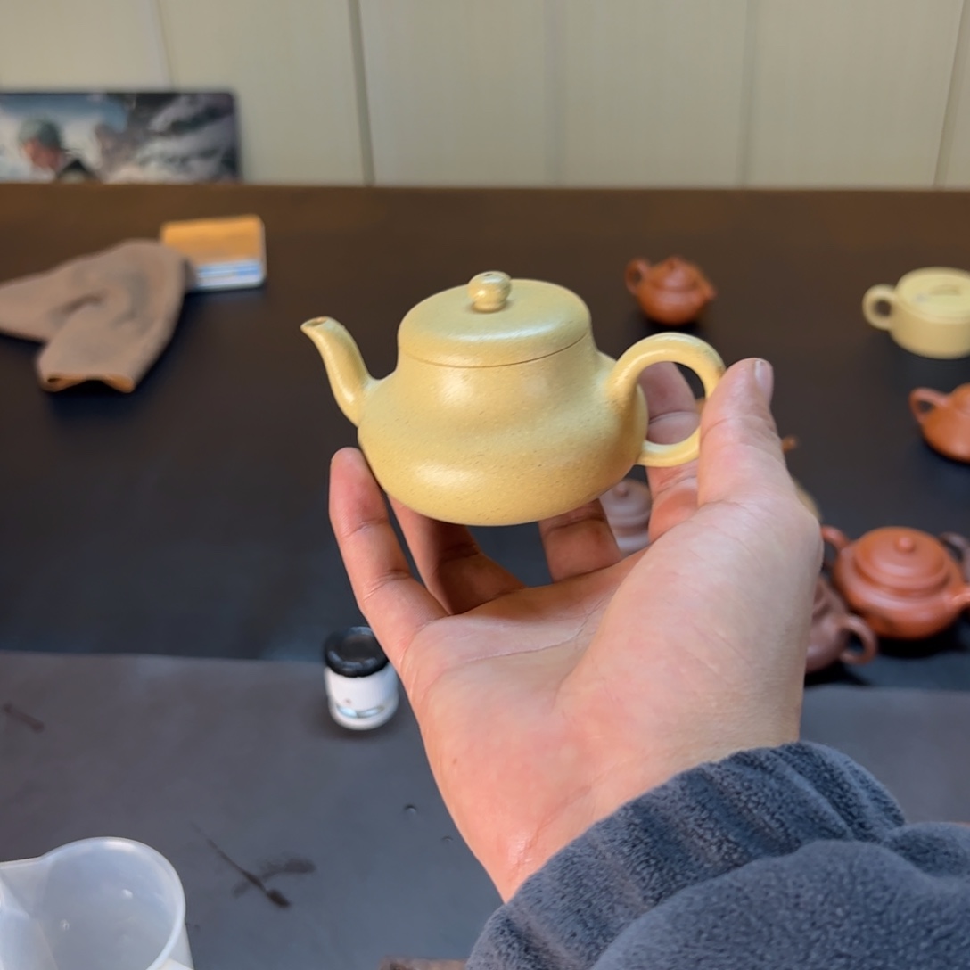 橘***酱紫砂茶壶半手工君德