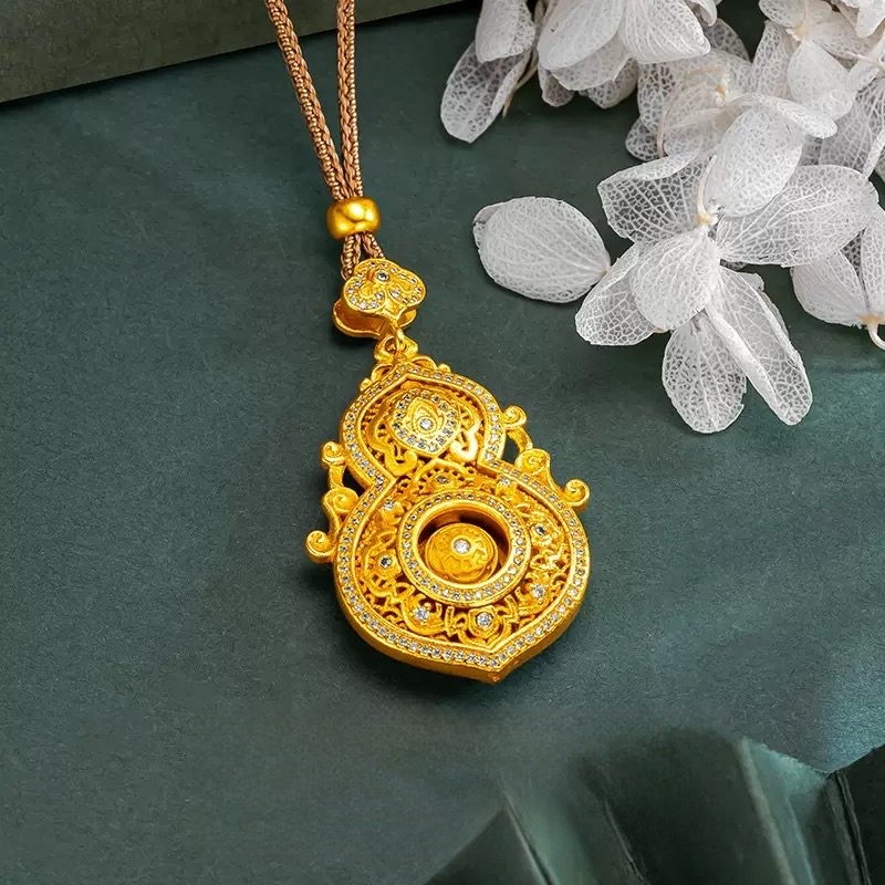 合金项链 『四美葫芦吊坠』点钻气质新中式项链国风精致轻奢百搭