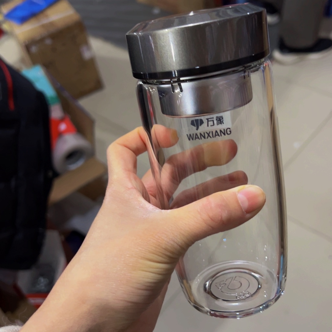 U406单层烫手玻璃杯490➕杯套