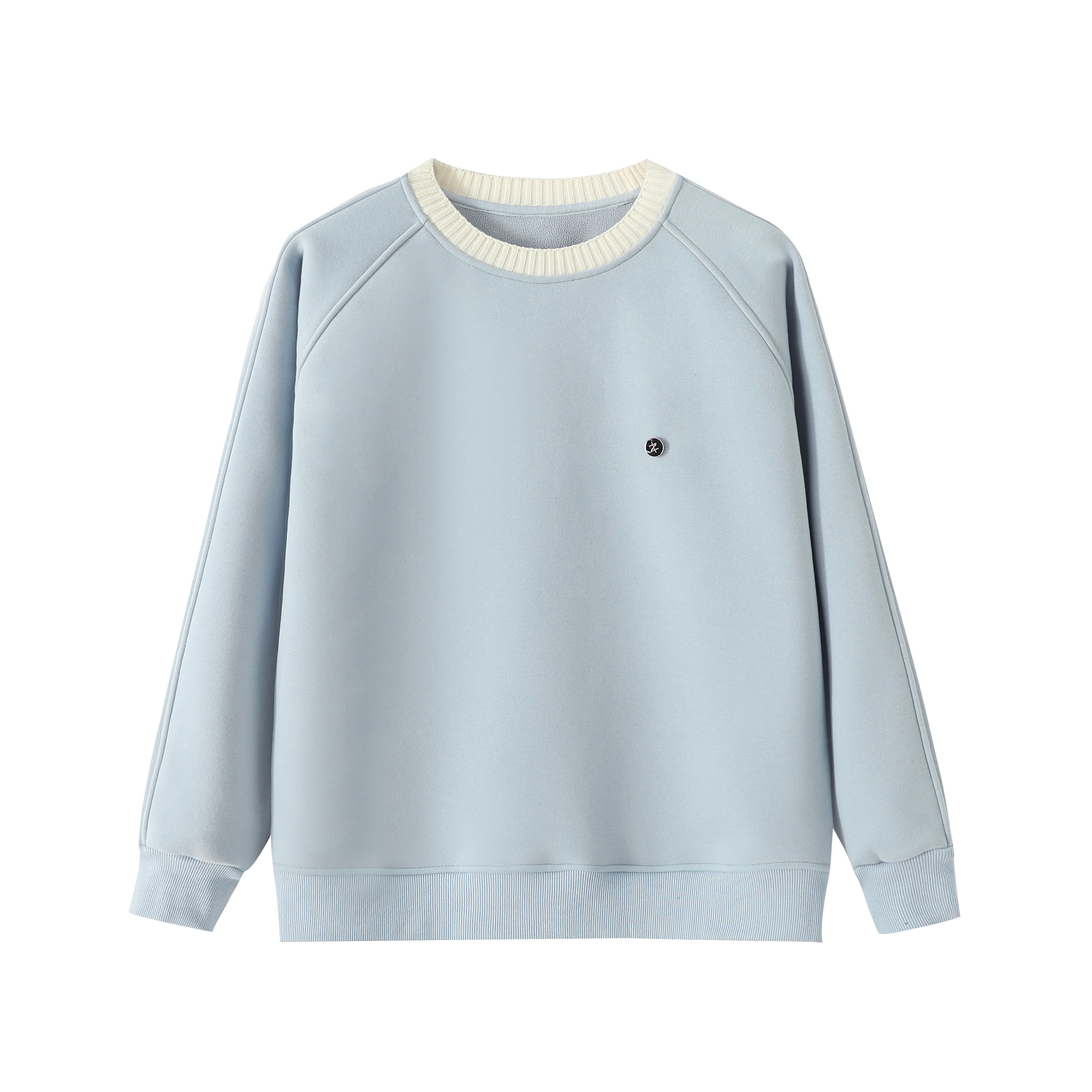 2025年韩系简约毛线领运动休闲加绒加厚卫衣