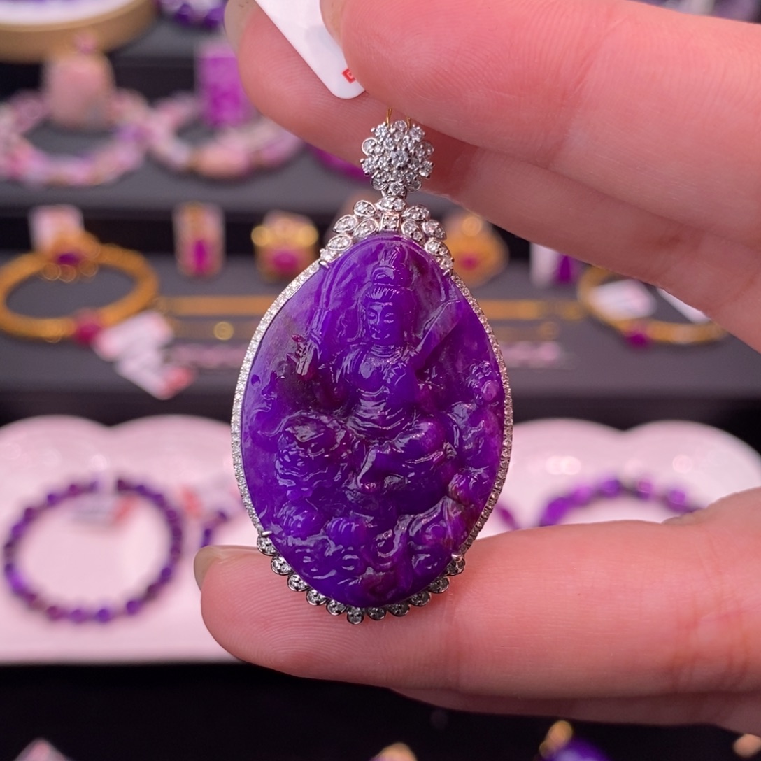 苏纪石（舒俱来）18K金镶嵌吊坠(不含链)