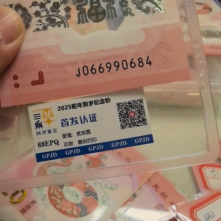 塑料蛇年生肖纪念钞尾90684