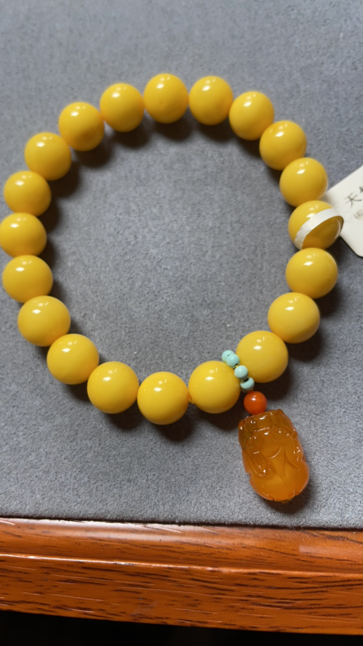 纯天然蜜蜡单圈手链