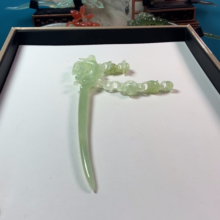 蛇纹石玉发簪未镶嵌D****°