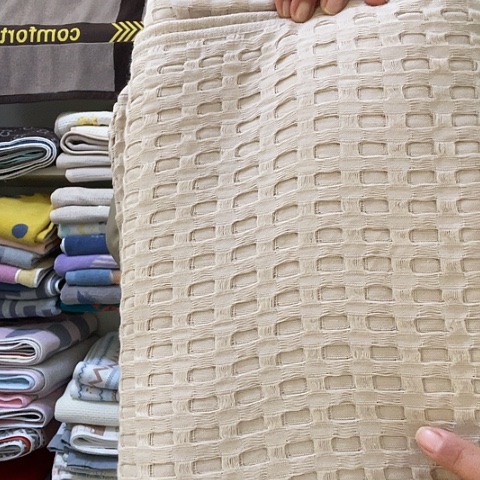 棉微瑕华夫格毛巾被1.4❌2左右