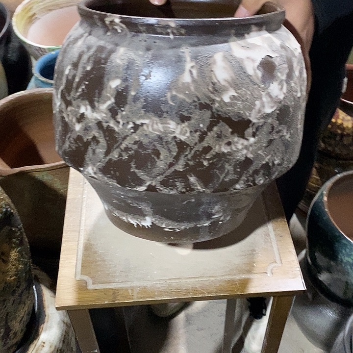 花盆紫砂口22高度25蘑菇………