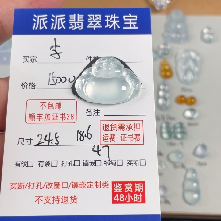 翡翠未镶嵌颈饰木*李