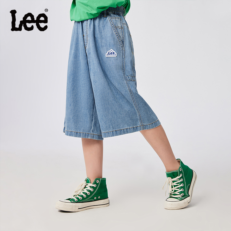 Lee Kids男童夏季纯棉牛仔短裤新款男孩时尚儿童装夏天薄夏装裤子