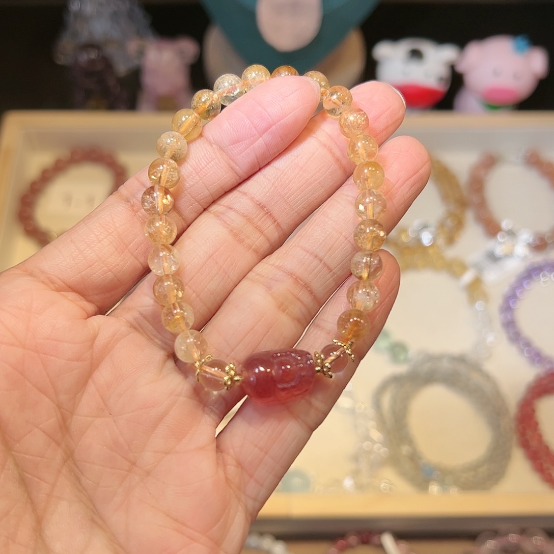 水晶手链未镶嵌黄