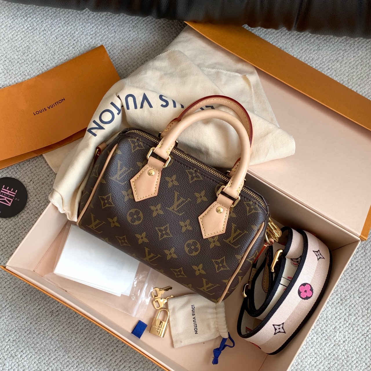 99新 LouisVuitton/路易威登 老花speedy20 18523276