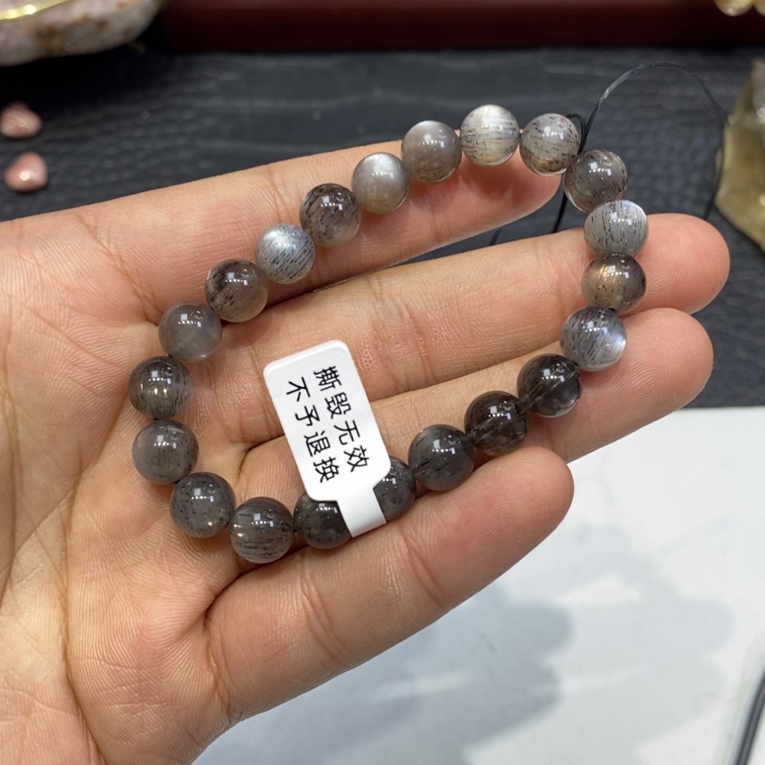 长石手链未镶嵌黑骨干9.3