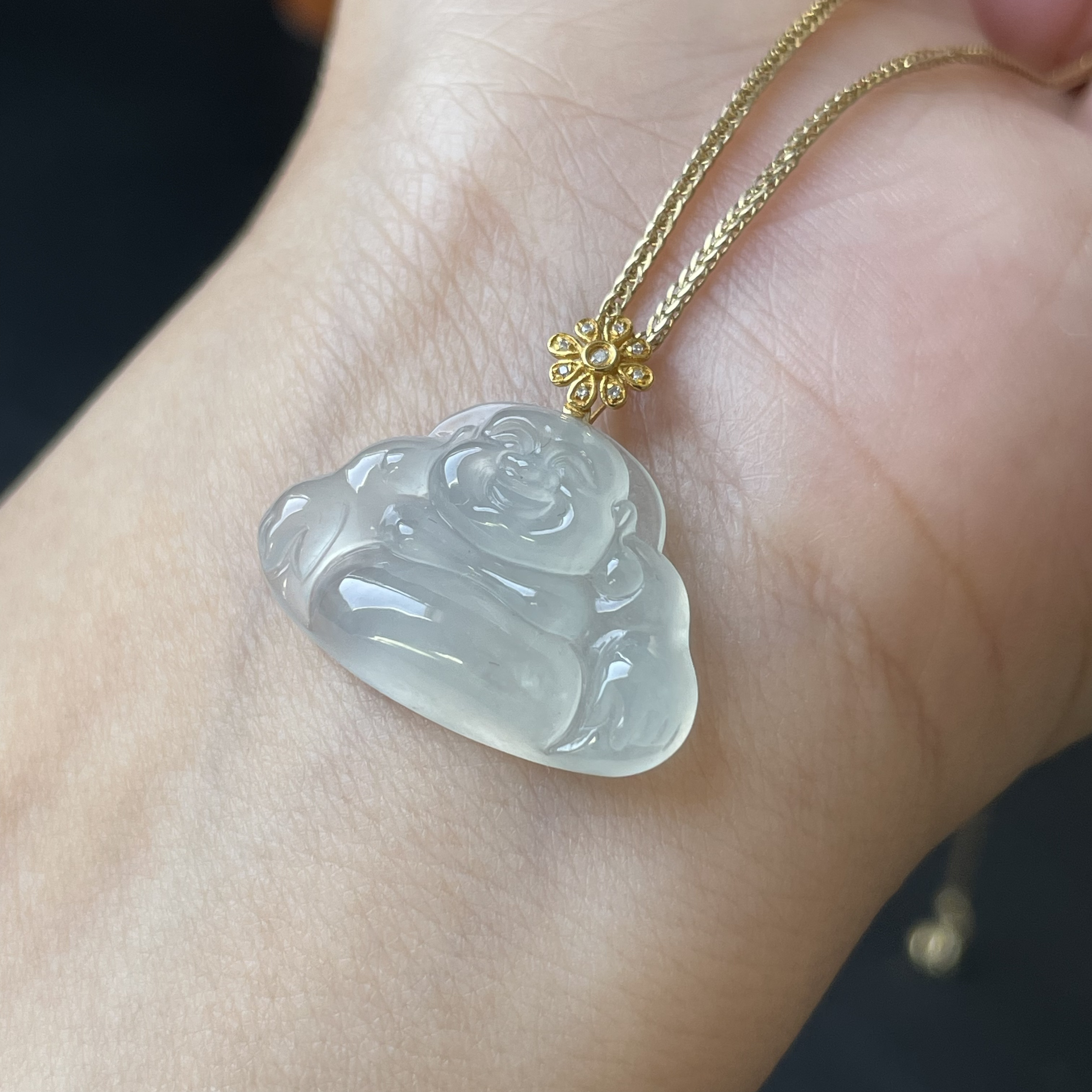 天然缅甸翡翠佛公（不含链子）