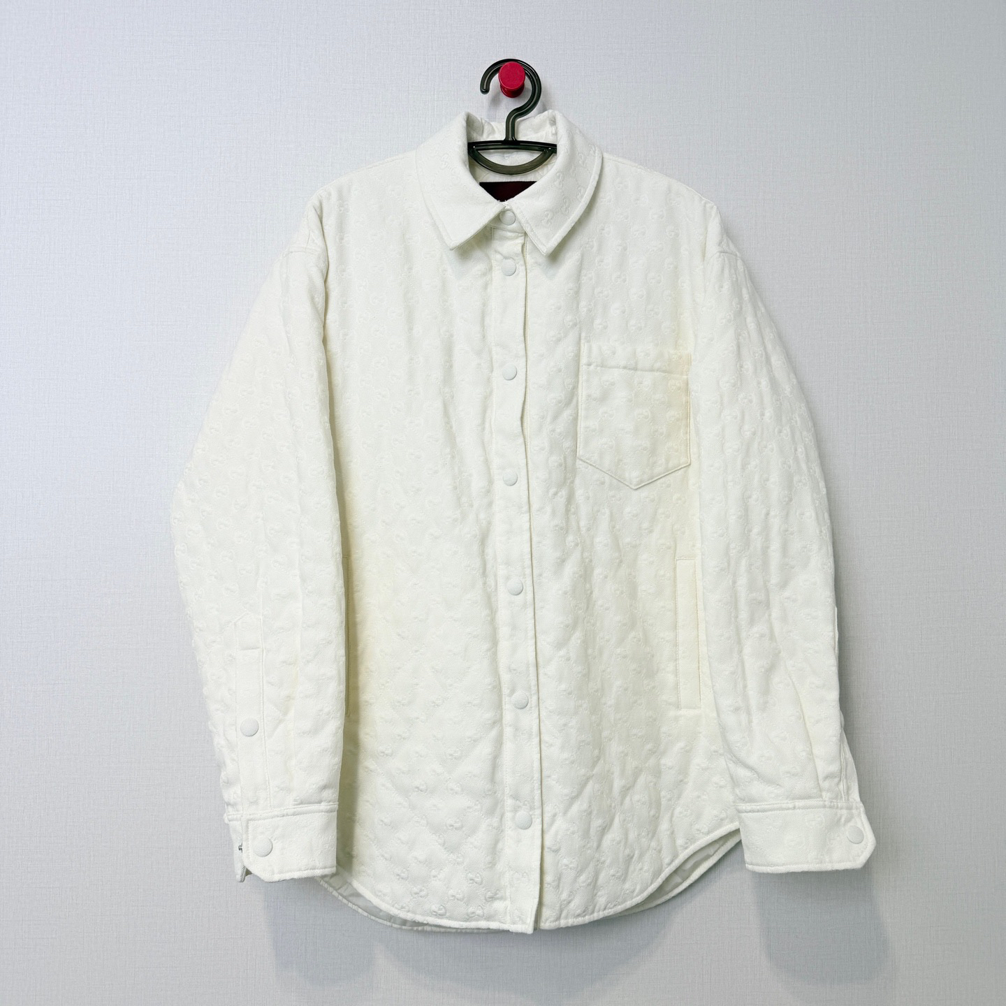 未使用 GUCCI/古驰 白色满印棉服/尺码38/编号11853