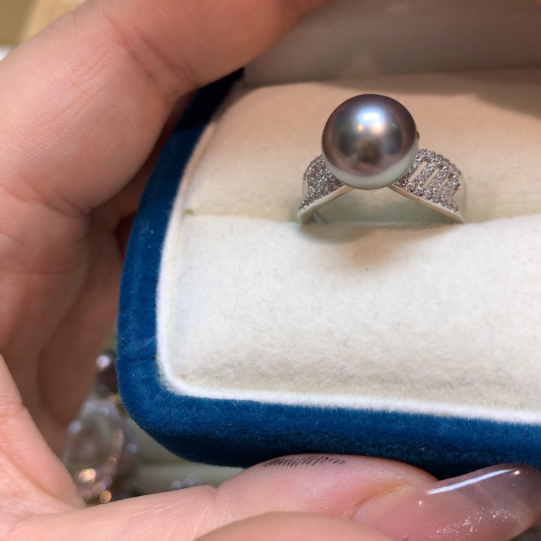海水珍珠戒指银S925镶嵌