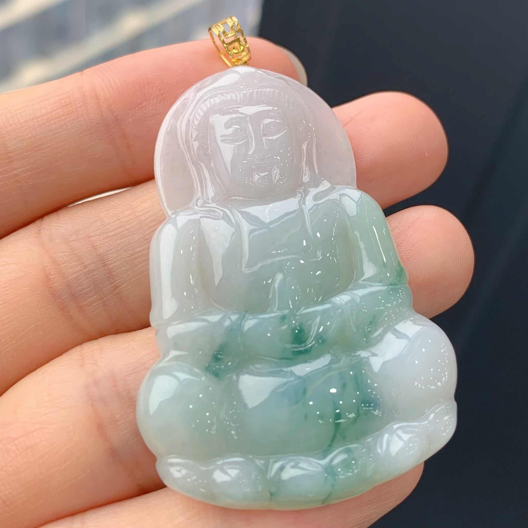 BAQIZHUBAO/八七珠宝天然翡翠TY金镶冰观音 多样性发一件