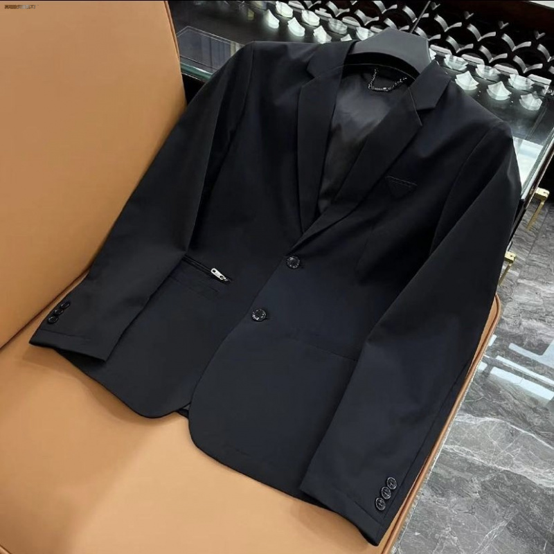 欧货时尚男士西装商务休闲新款2025春秋外套单排修身西服修身短裤