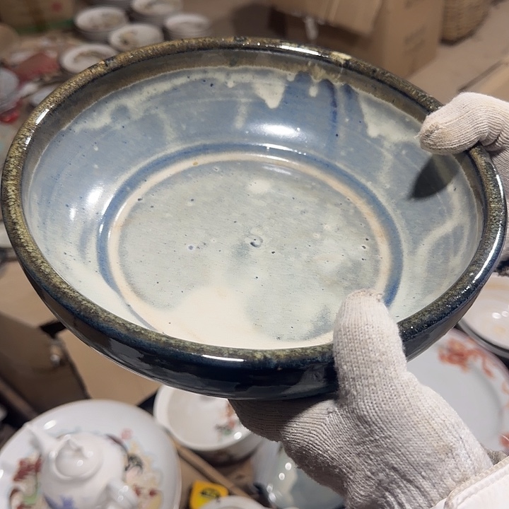 库存微瑕窑变汤盆一个