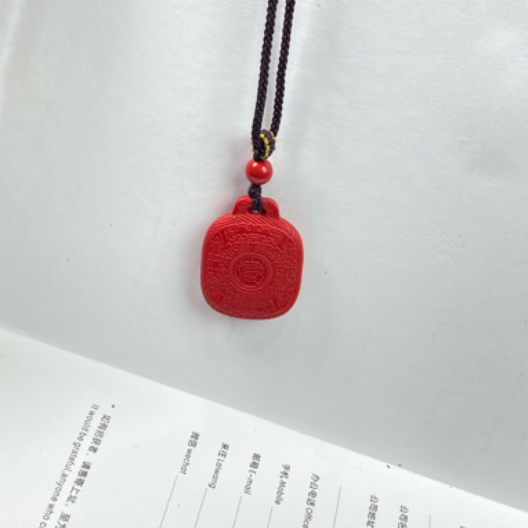 含辰砂工艺品高含量福字小方牌吊坠款太岁蛇年本命年
