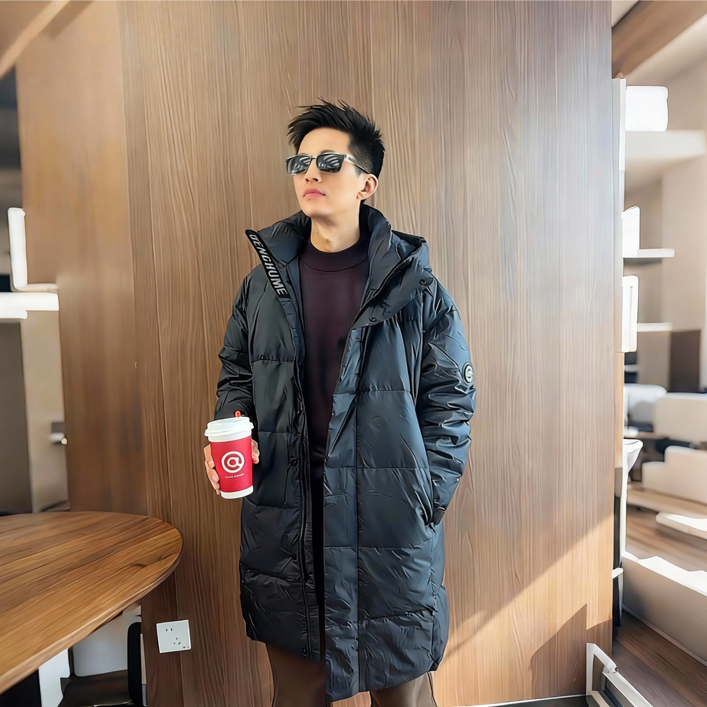 中长款90白鸭绒羽绒服男2025冬季新款保暖连帽外套