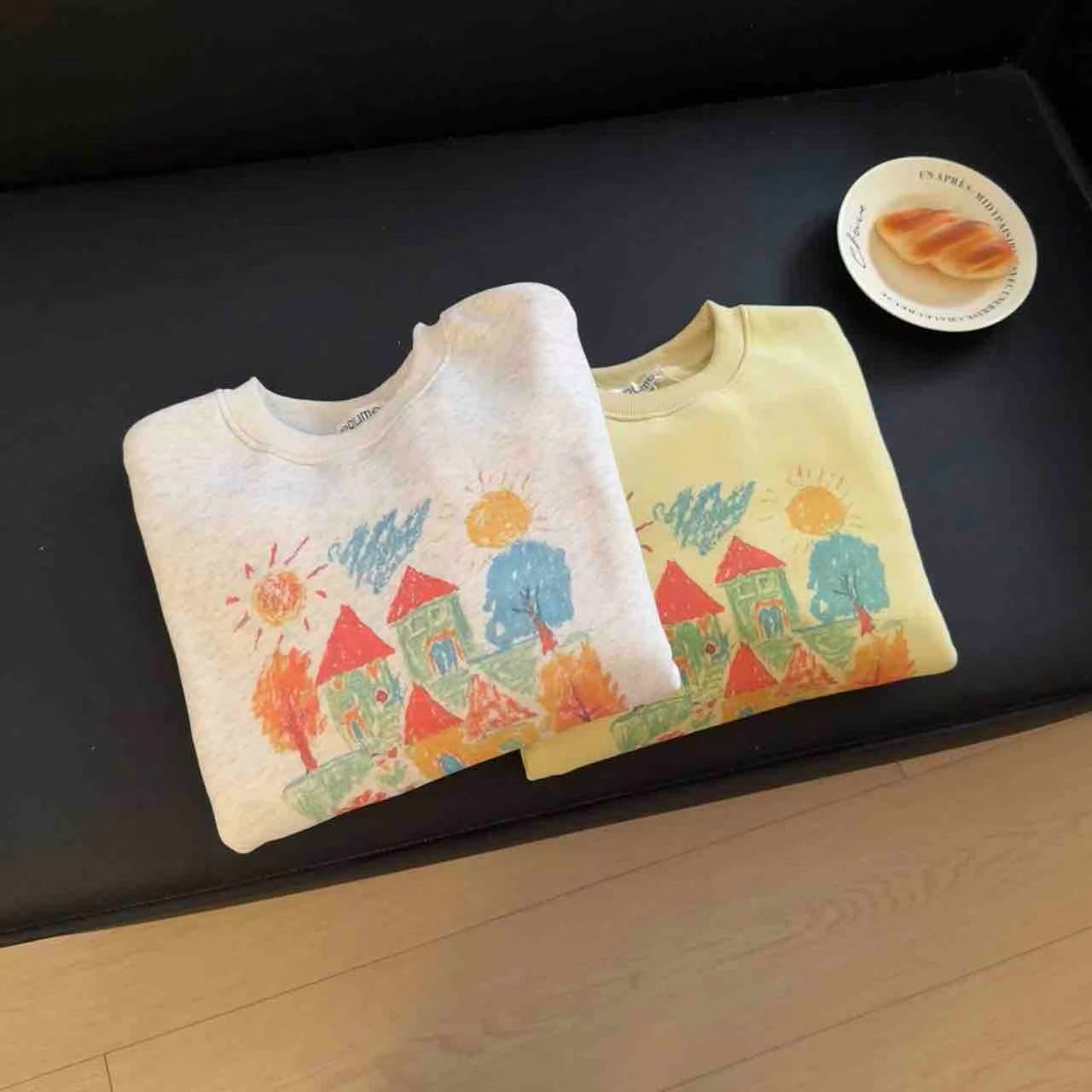 定制款#9799#彩色太阳房子加绒卫衣 X