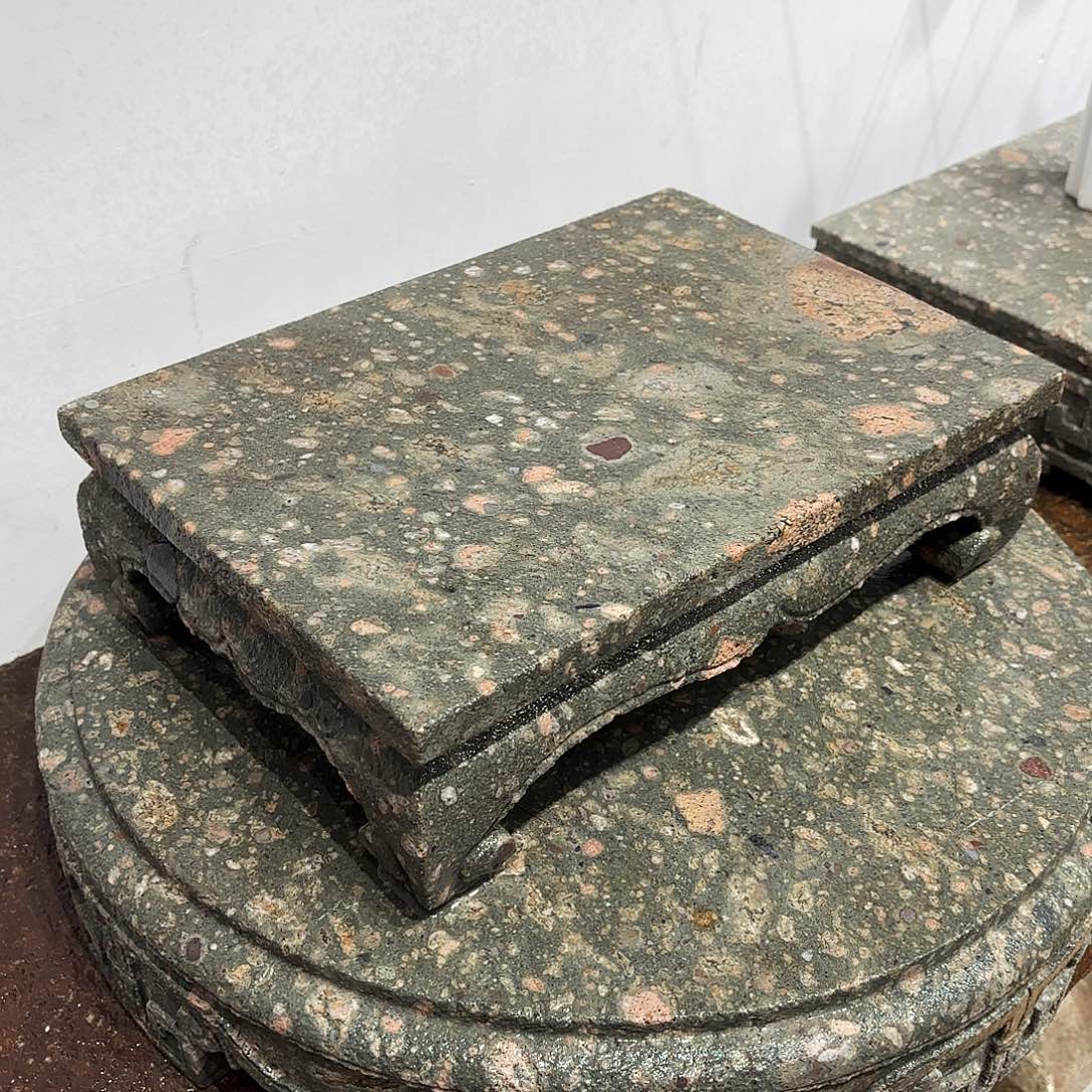 库****石材茶园石底座徽派石雕