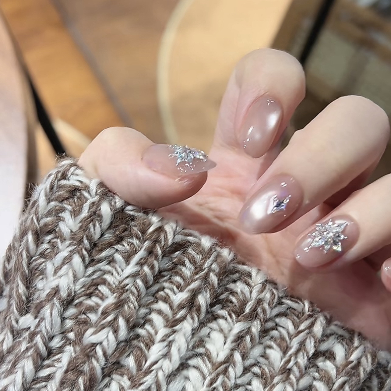 【肉桂茶】纯手工可拆卸穿戴甲10片高级气质显白美甲