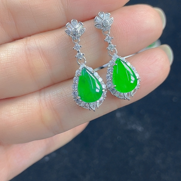 翡翠吊坠(不含链)银S925镶嵌